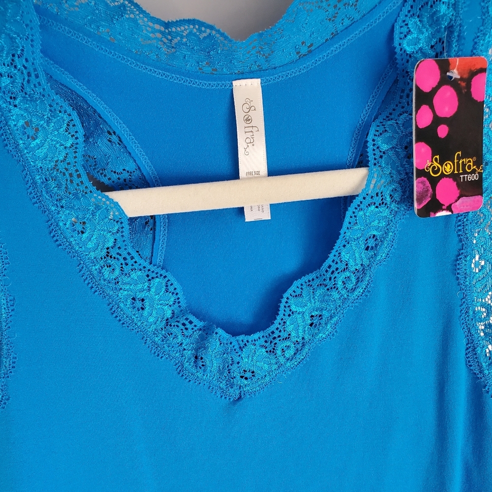 Lace Trim Racerback Tank Top - Picture 9 of 15